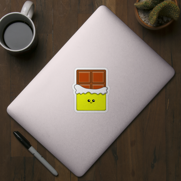 Happy Kawaii Chocolate Bar Illustration Chocolate Bar Kawaii